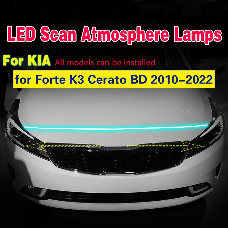 

For Kia Forte K3 Cerato BD 2010-2022 Scan Starting Car LED DRL Daytime Running Lights Waterproof Flexible Atmosphere Lamps DRL