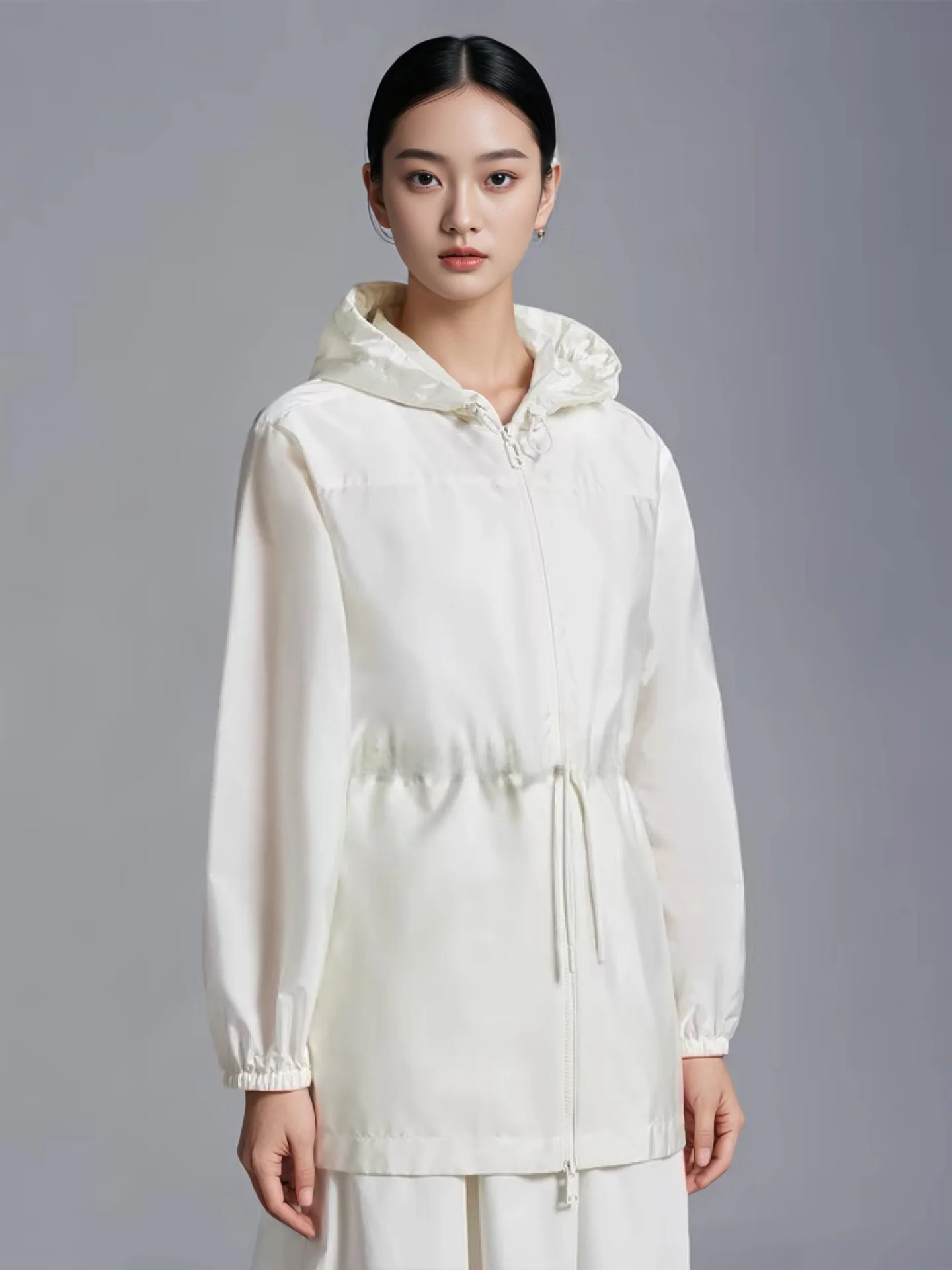 

Outdoor Spring Summer Lightweight Hooded Jacket UPF50 Sun Protection Loose Fit Drawstring Adjustable Zipper Pocket Functional...