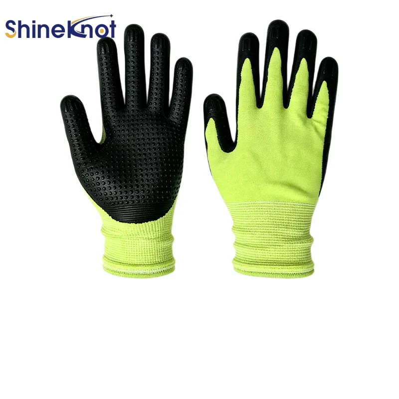 SHINEKNOT Nitrile Bead Anti Slip Anti Stab Anti Cutting Wear-Resistant Multifunctional Breathable Labor Protection Gloves