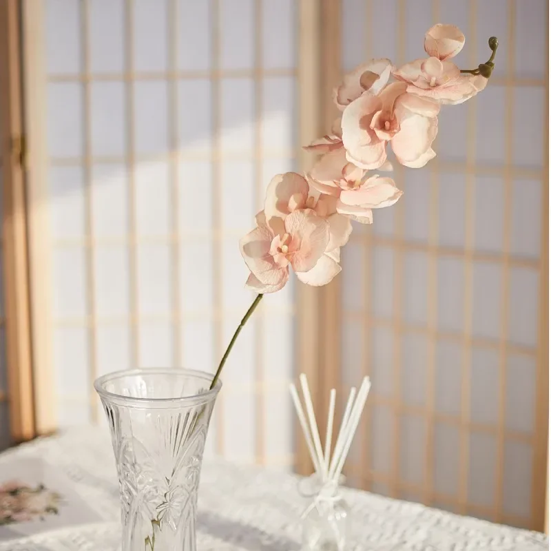 8-Heads Artificial Butterfly Orchid Fake 3D Phalaenopsis Simulation Flower Real Touch Wedding Home Christmas Decoration Dropship