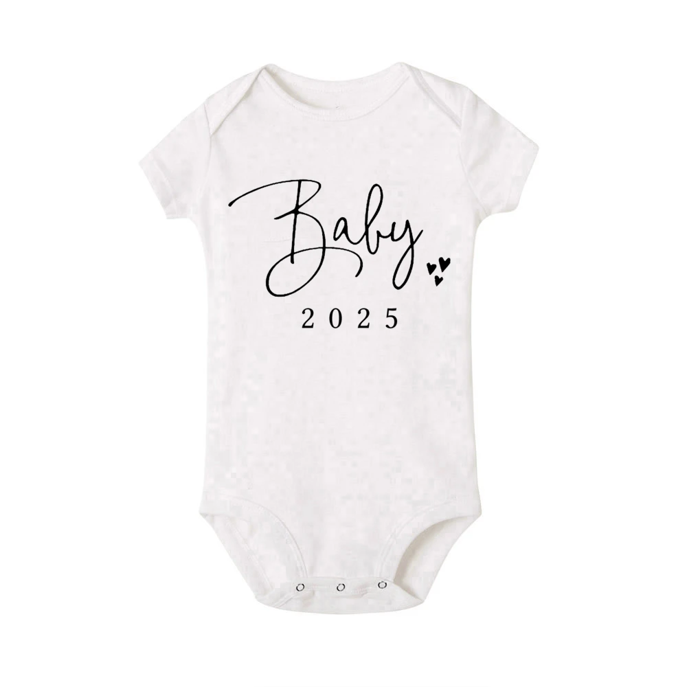 Baby Coming Soon 2025 Announcement Newborn Bodysuit Baby Romper Summer Boys Girls Outfits Body Pregnancy Reveal Clothes Jumpsuit