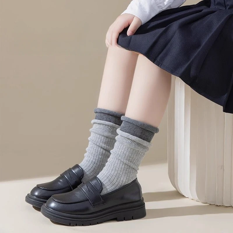 Kids Girls Spring Autumn Stockings 2024 New Arrival Children Casual Thin Socks 4Pcs/1Set Stithing Socks Japanese Korean Style