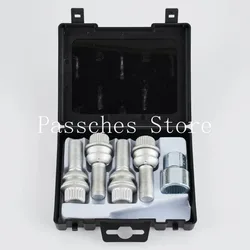 4+1 Auto Car Hub Anti-theft Bolts Wheel Anti-theft for Audi Q7 Porsche Cayenne M14x1.5 Hex 19mm Length 66mm