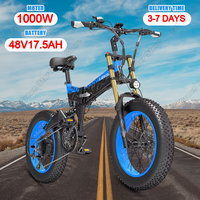LANKELEISI X3000 Plus Electric Bicycles 1000W Motor 48V17.5AH Battery Electric Bicycle Aldult 20*4.0Inch Fat Tires Electric Bike