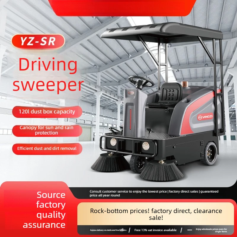 Industrial Sweeper, Factory Workshop Property Electric Sweeper Road Sanitation Driving Sweeper
