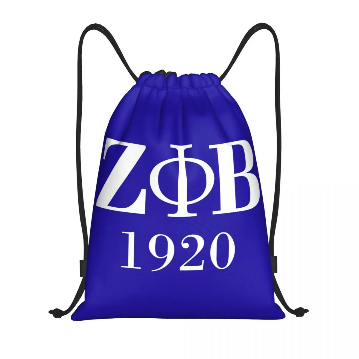 Zeta Phi Beta Sorority Logo Drawstring Backpack Sports Gym Bag for Women Men Greek Letter 1920 Training Sackpack