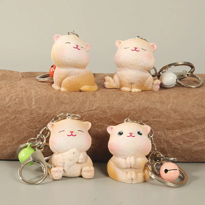 Ornements de chat mignons porte-clés Kawaii, nickel é d'animaux, jardin FigAuckland, accessoires de porte-clés, sac de décoration intérieure, bibelot de voiture, cadeau