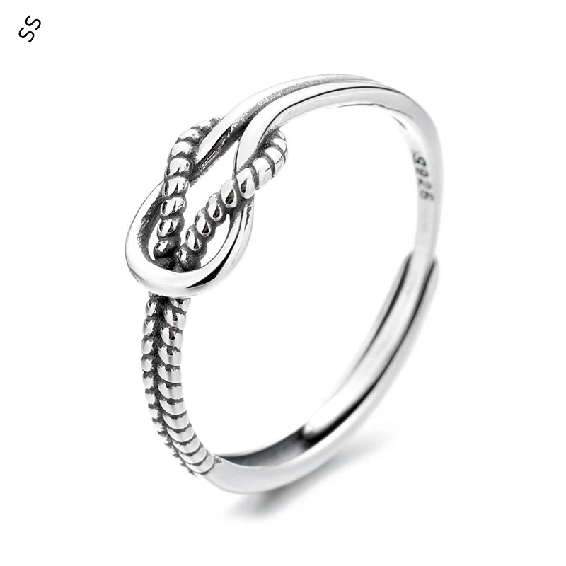 All Body Sterling Silver S925 Resizable Ring for Men/Women Fashion Simple Unique Design Hand Finger Circle Accessories