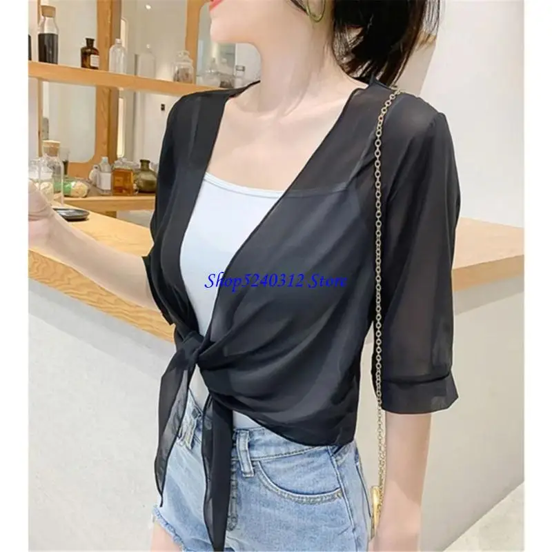 

634C Boleros Shrug Casual Cropped Cardigans Chiffons Jackets Loose Kimonos Lightweight Shawl Cape Coverups for Evening Dress