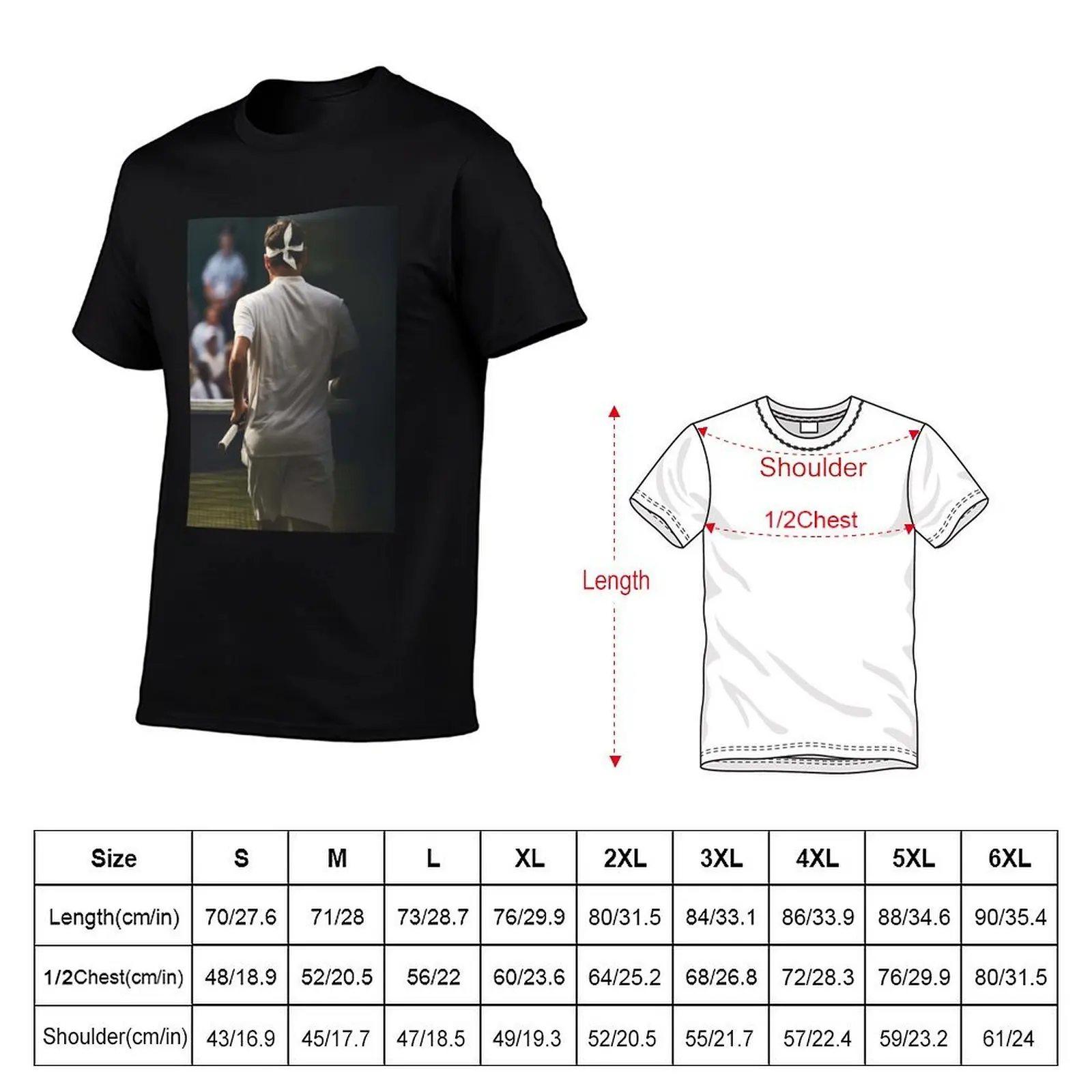 Half RF Silhouette T-Shirt cotton t shirt pack black cotton t-shirt plain for man package T-Shirt