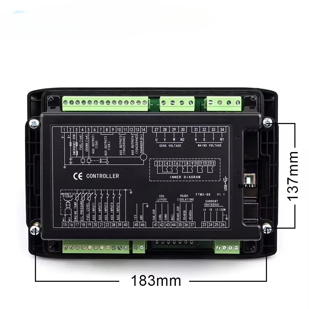 for EGC6520 Generator Controller AMF Auto Start Stop Control Module With USB For ESC Engine Parts