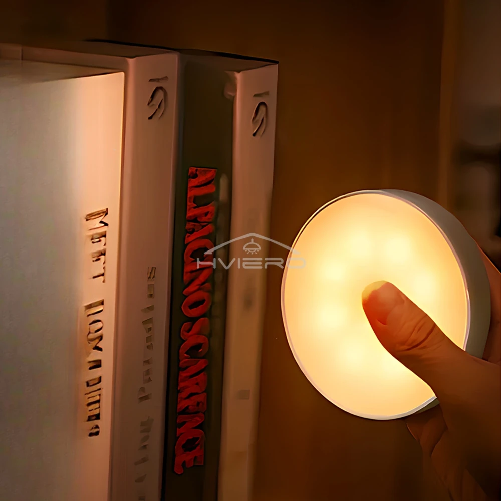LED Smart Human Body Sensor Night Lamp Emergency Automatic Home Lighting Bedroom Staircase Hallway USB Charging Wireless Light