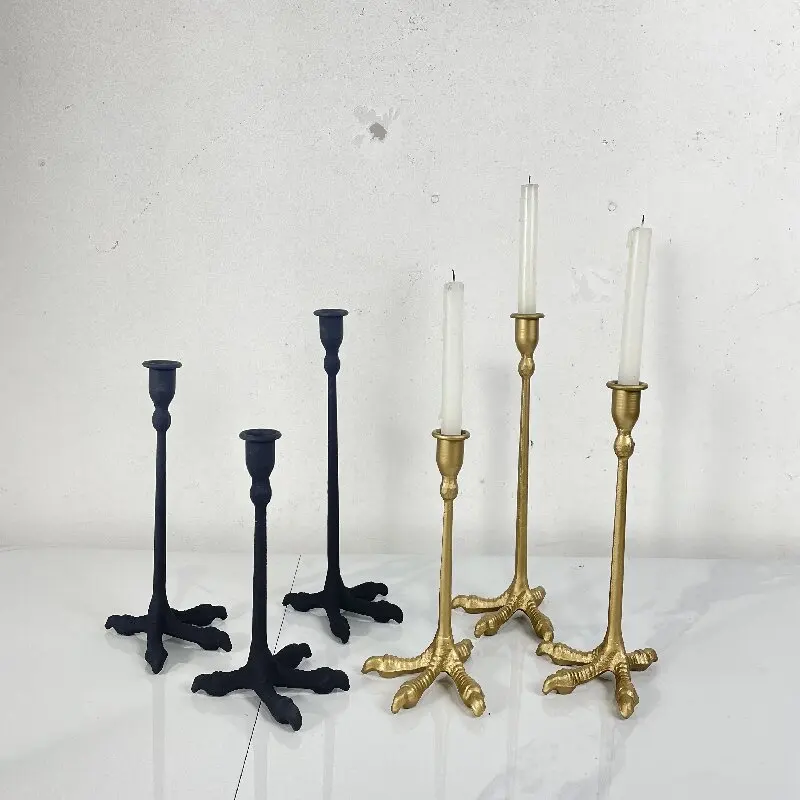 Vintage European Candle Holder, Wrought Iron Table Decor for Dining Room, Photo Shoot Prop Home Ornament