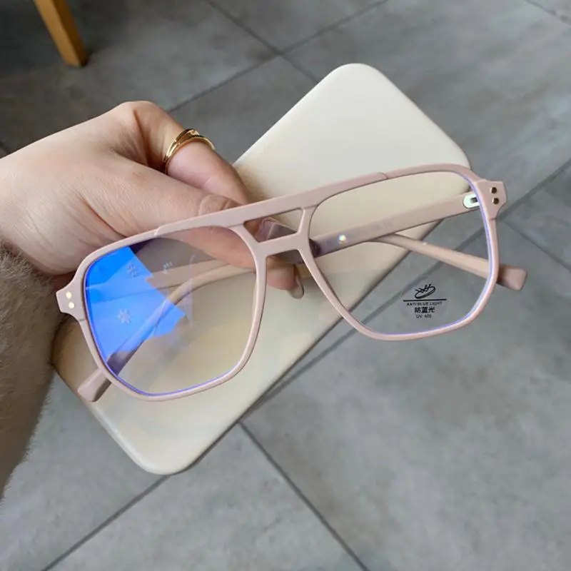 Fashion Anti-blue Light Glasses Men Women Transparent Computer Glasses Frame Retro  Eyeglass Frame Flat Glasses Square Eyeglasse