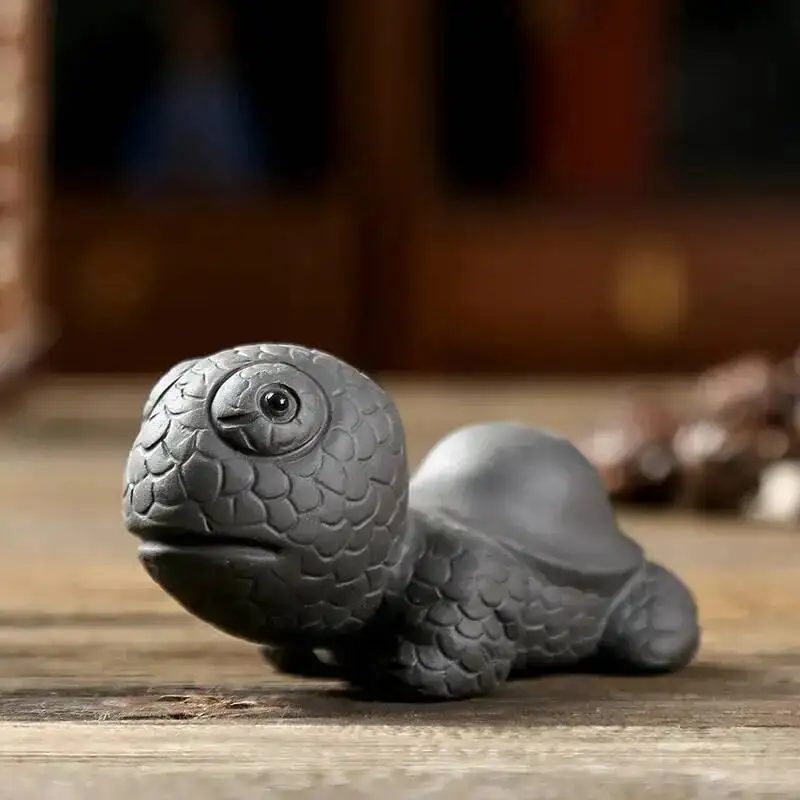  Turtle Boutique Tea Pet Ceramic Purple Clay Creative Handmade Crafts Tea Tray Tea Table Decoration