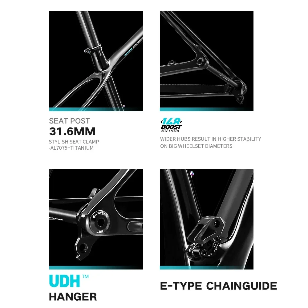 ليكسون 29 الكربون إطار الدراجة الجبلية إطارات الدراجة الجبلية 142/148 مللي متر الكربون دراجة الإطار هاردتيل UDH دفعة إطارات الجبلية 15/17/19 بوصة #5