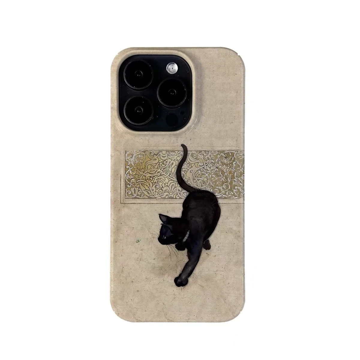 Retro preto cabelo gato e joaninha dos desenhos animados caso para iphone 16 15 14 13 pro max capa de telefone traseira para 12 13 mini 11 pro xs capa