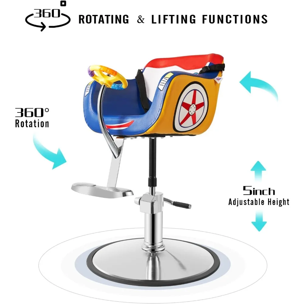 كراسي حلاقة للأطفال للصالونات: مقاعد تصفيف هيدروليكية للأطفال، معدات تجميل قابلة للتعديل بطول 2 أقدام - 4 أقدام #4