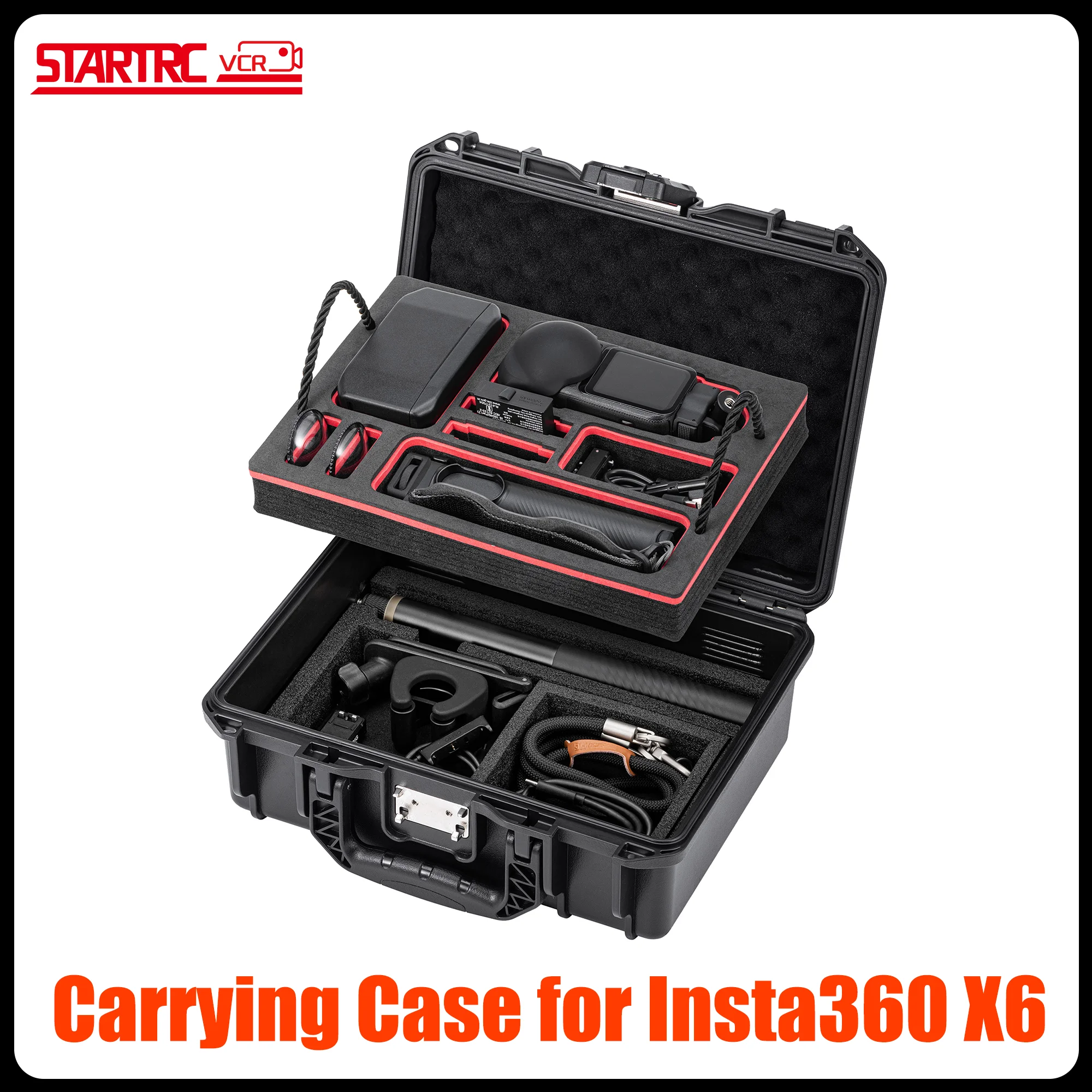 2 Layer Hard Case For Insta360 X6/X5/X4 and Accessories TSA Password Waterproof Box Travel Carrying Case Portable Suitcase