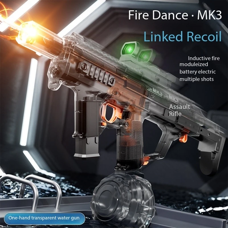 2025 Zomer Outdoor Volwassen Elektrische Schieten Watelpistool Speelgoed, Volautomatische Grote 1L Waterpistool MK3 Krachtige Waternevel Jongen Cadeau