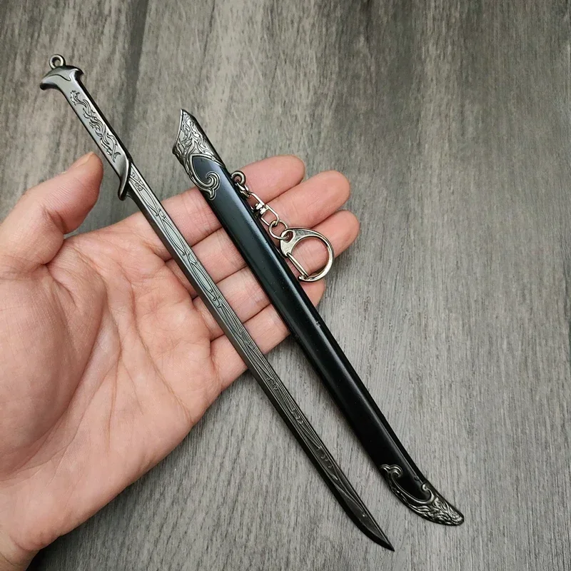 22cm Glamdring Aragorn Narthil espada elfos Anduril media tierra arma Metal Katana samurái espada llavero regalos de navidad Juguetes