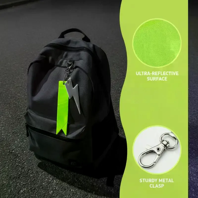 Reflective Keychain Set 5Pcs for Night Running and Cycling with Safety Reflective Strips