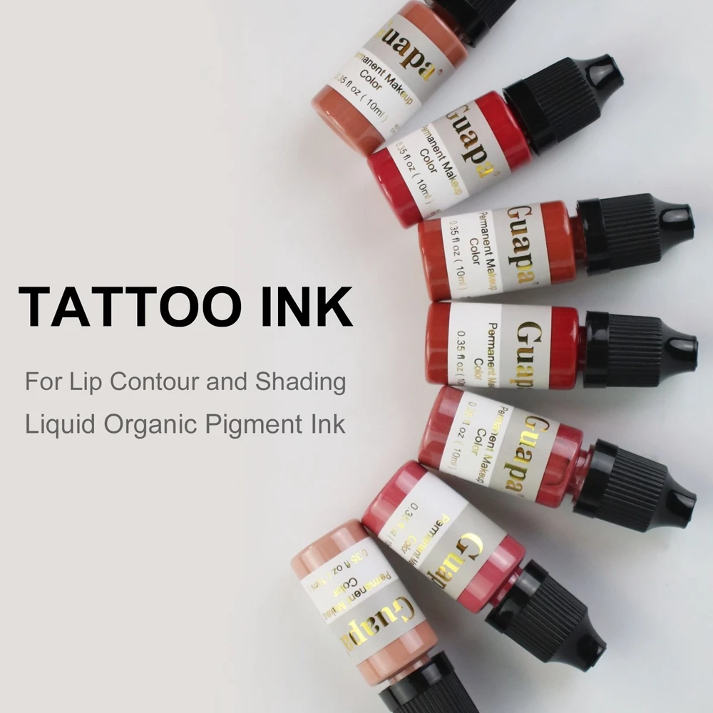 Quality 10ml Micropigmentation Semi Permanent Makeup Pigment Microblading Lips Liquid Tattoo Ink for PMU Body Tattoo Color