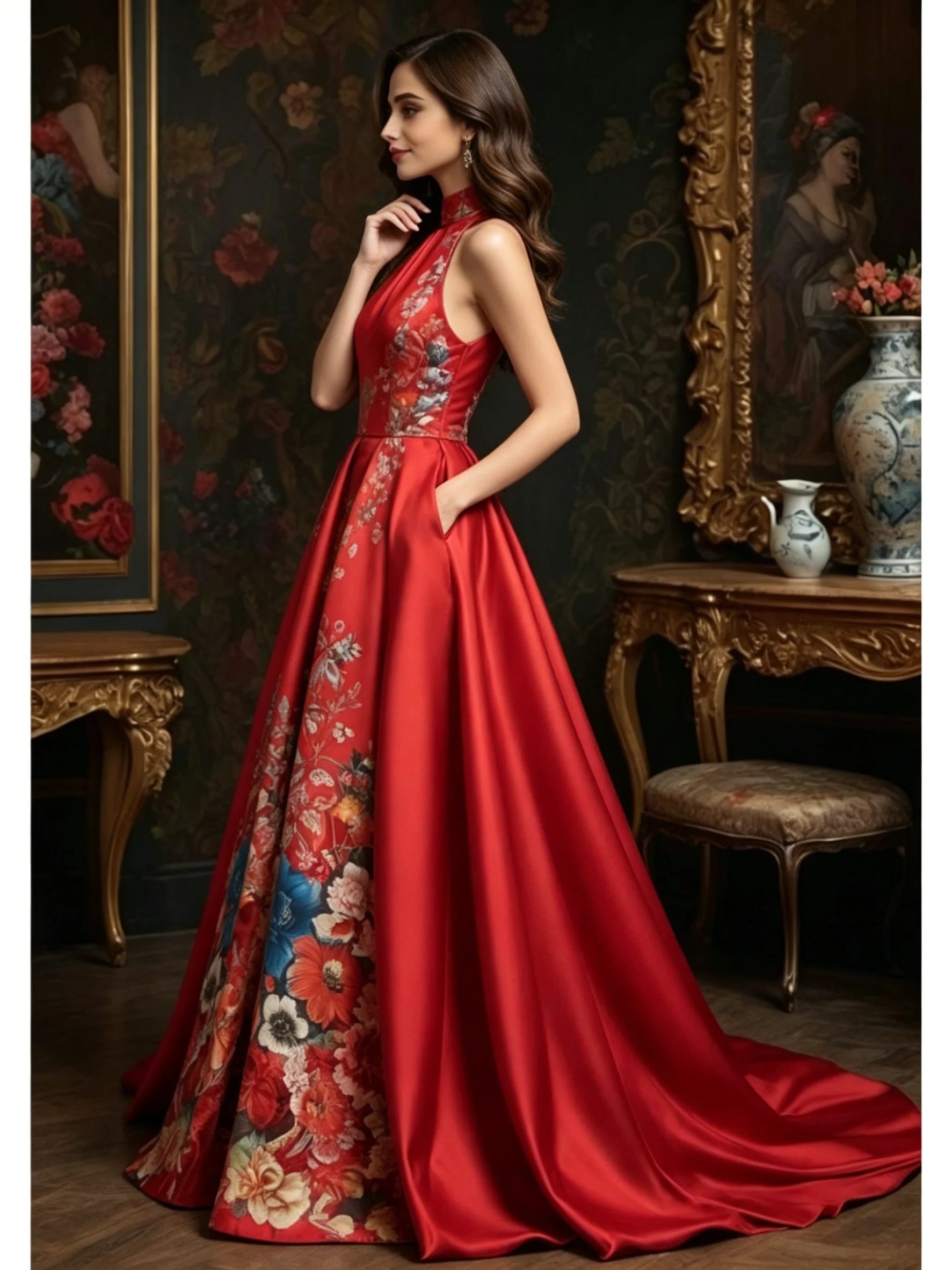 Gaun Prom Mewah Satin Merah Be - Men'S Formal Wear For Wedding Guest ulasan dan harga
