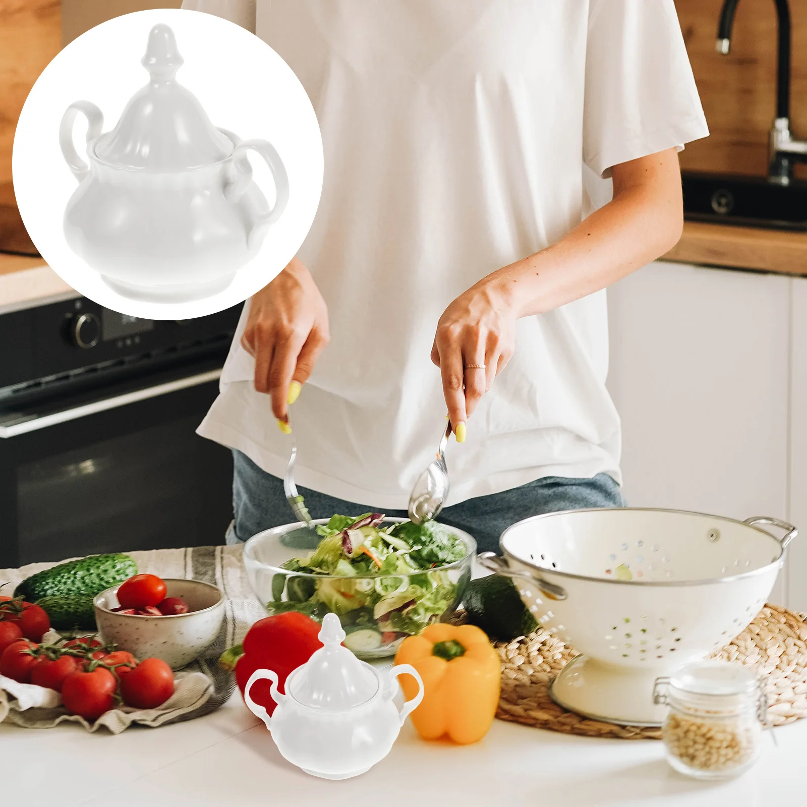 

280Ml Ceramic Sugar Jar Retro Tea Canister Set for Coffee Beans Sugar Cubes Kitchen Seasoning Container Decorative Storage Pot