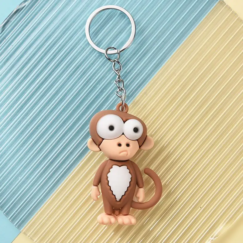 3D Jungle Animal Keychains Lion Zebra Monkey Elephant Key Chains Jungle Safari Animal Kids Birthday Party Gift Kids Toys