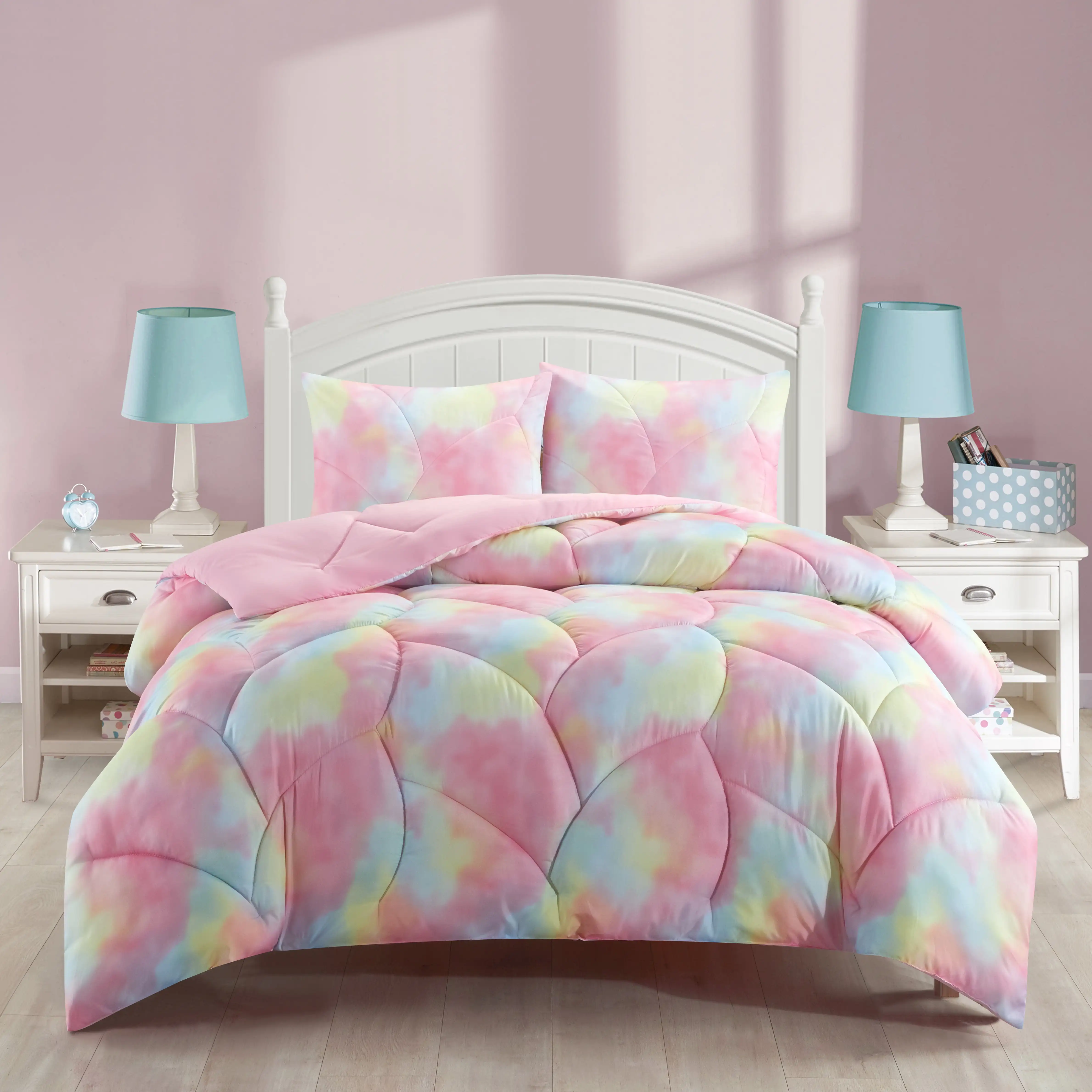 

Super Puffy Ombre Comforter Set, Pink Rainbow, Twin