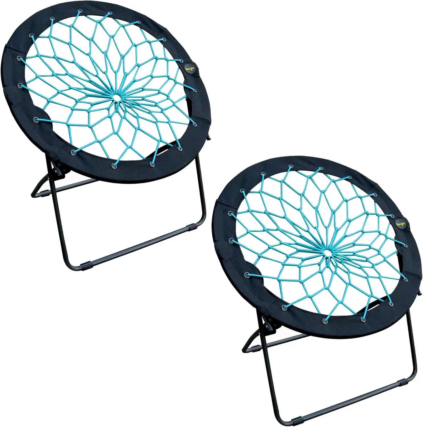 Zenithen Limited Foldable Bunjo Bungee Chair for Dorms, Living Rooms, Bedrooms, Camping, Gaming & Lounging, Teal (Pack of 2)