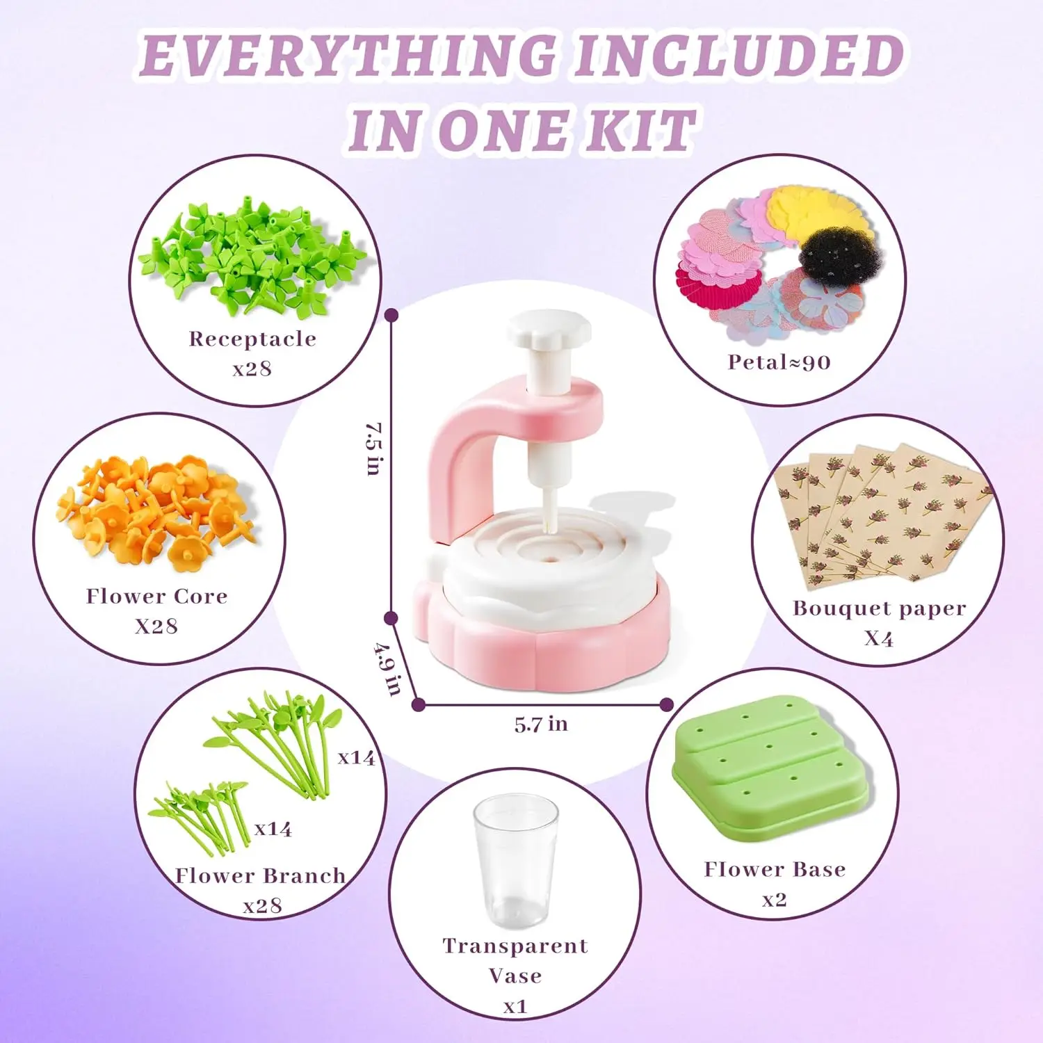 Zestaw do tworzenia bukietów kwiatowych, zabawka edukacyjna, idealny na przyjęcia, zajęcie kreatywne dla dzieci