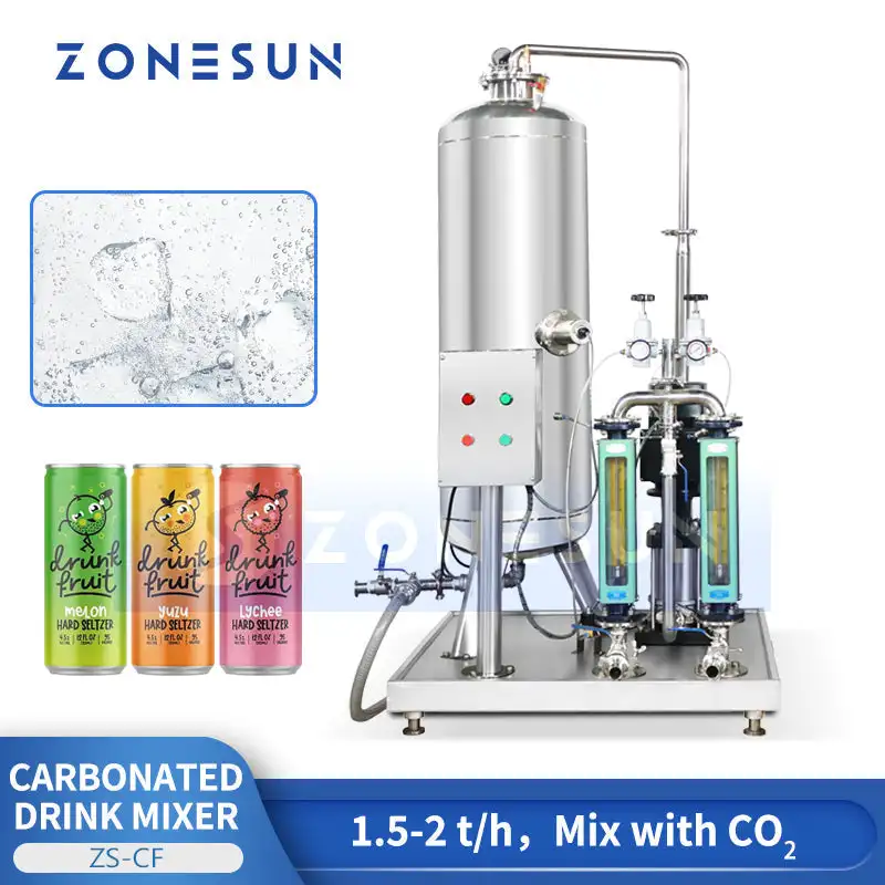 ZONESUN ZS-CF Automatic CO2 Carbonated Soft Drink Mixing Machine Carbonation System for Sparkling Juice