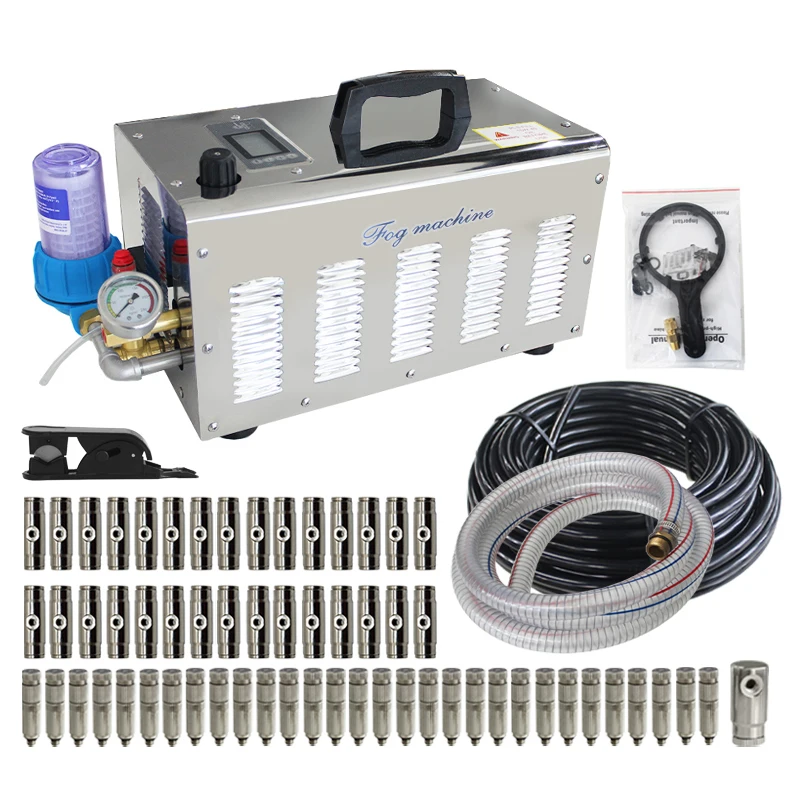 550W 2L/min Water Fog Mist Machine SS Cover With Digital Timer For Garden Water Misting System Fogging Machine For Mosquito