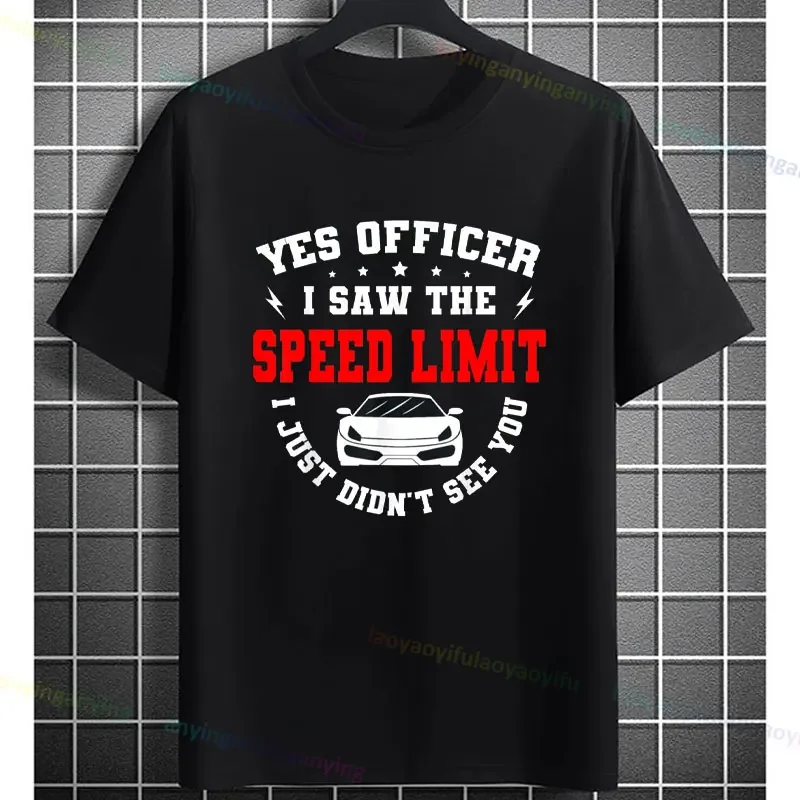 

Мужская футболка Yes Officer, I Saw The Speed Limit — повседневная хлопковая футболка с круглым вырезом и уникальным принтом, идеально подходящая для всех сезонов