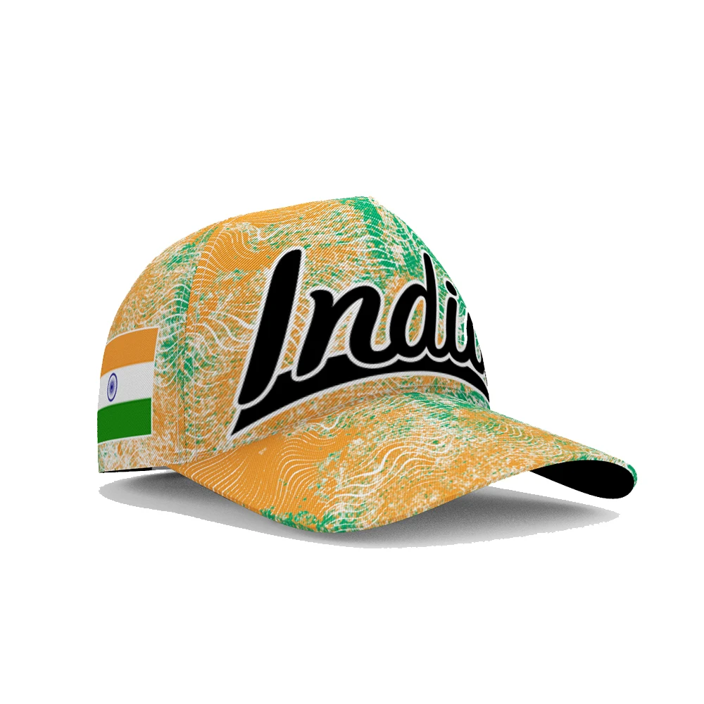 India Baseball Cap Custom Made Name Team Logo In Fishing Hat Ind Country Travel Hindi Nation Indian Flag Print Photo Headgear