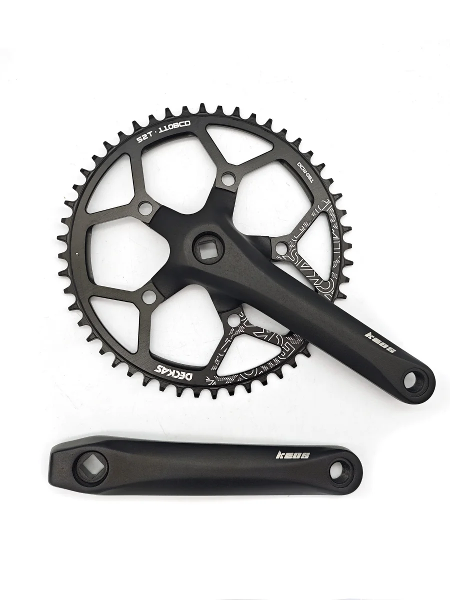 AliExpress NONE KEOS Square Taper Crankset CNC Aluminum 110BCD Narrow-Wide Chainring 7-12Speed Bike Cranks 36-52T Road Bike Parts Lightweight