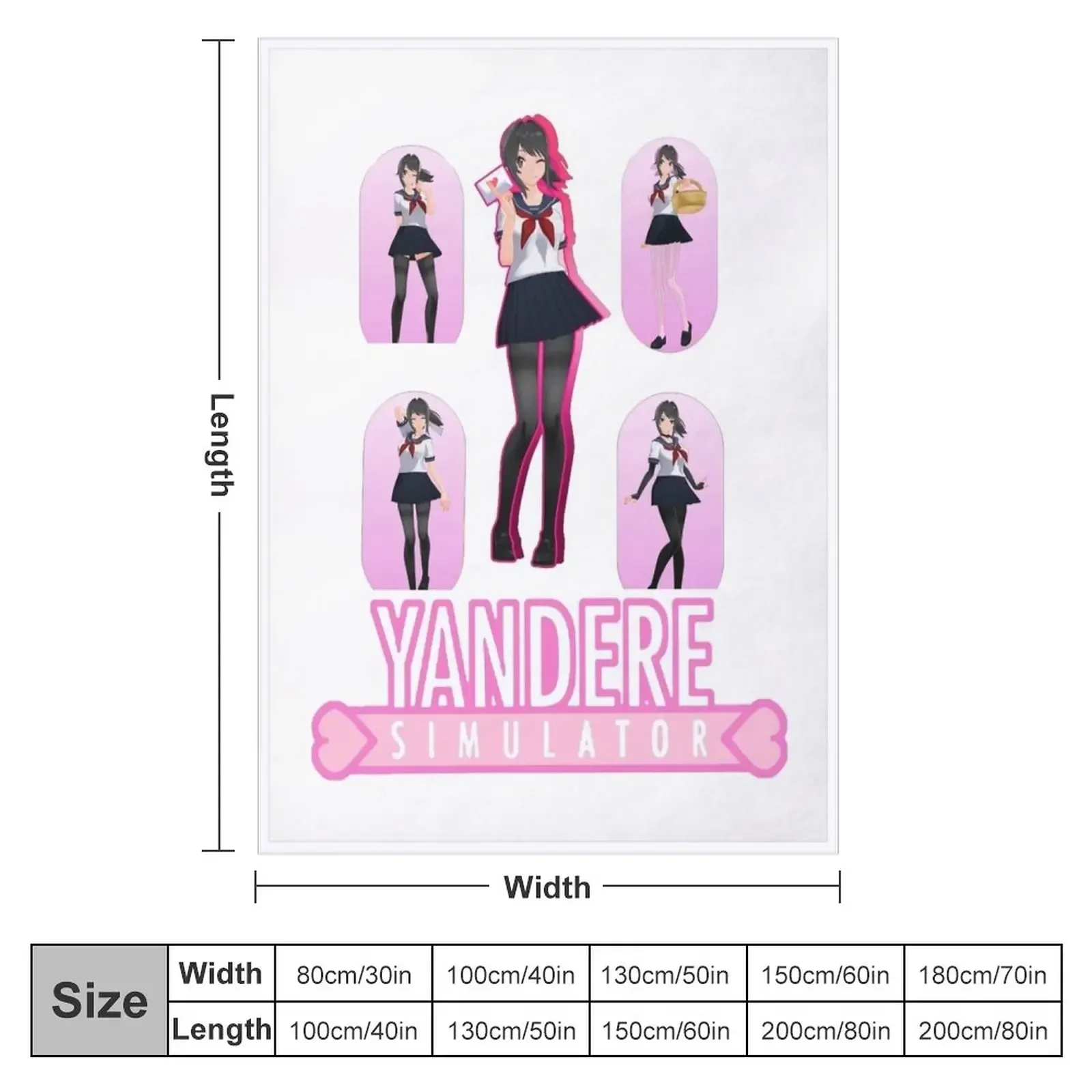 yandere simulator-yandere sim-yandere simulator yandere simulator Throw Blankets Large Thin Blankets