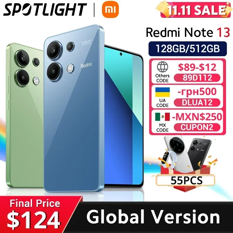 [World Premiere] Global Version Xiaomi Redmi Note 13 Smartphone Snapdragon® 685 108MP camera 120Hz AMOLED display 33W charging