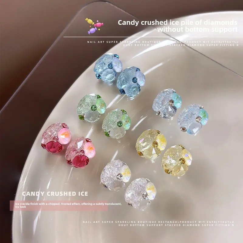 3PCS Viral No Wipe Water Droplet Top Coat Nail Gel Polish Clear 3D Crystal Plating Shaping Function Super Shiny Nail Art Gel