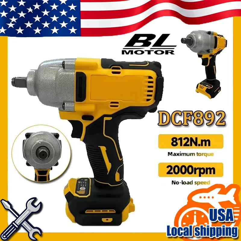 

Подходит для Dewalt DCF892 812 Нм, бесщеточный электрический гаечный ключ, 1/2 дюйма, аккумуляторная ударная отвертка с высоким крутящим моментом, трехскоростные инструменты для авторемонта PowerTools