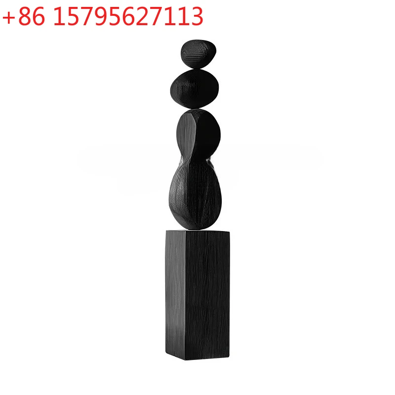 

A13 Floor-to-ceiling large ornament model house living room entrance sculpture artwork wabi-sabi wind wood carving art installat