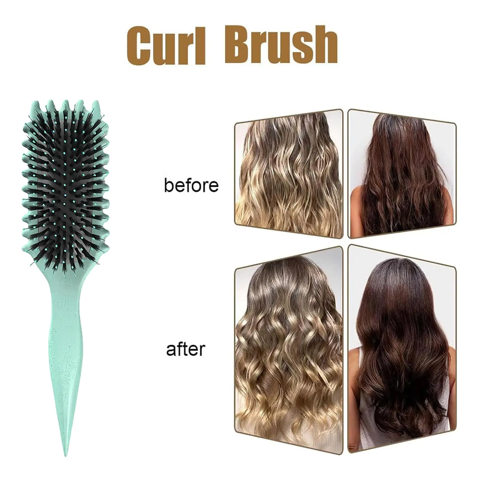 Curl Define Styling Bounce Hair Brush Comb Shaping Men's  Women's Reduce Pulling Curl Separation For Defined Curls