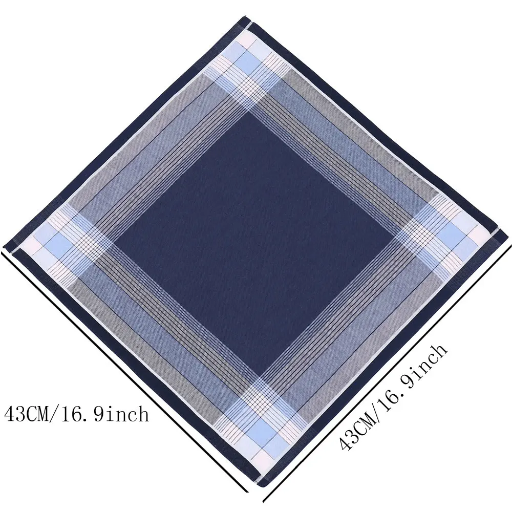 メンズ純綿ハンカチ3枚組、柔らかく快適な綿ハンカチ、クラシックなチェック柄ハンカチ、男の子用