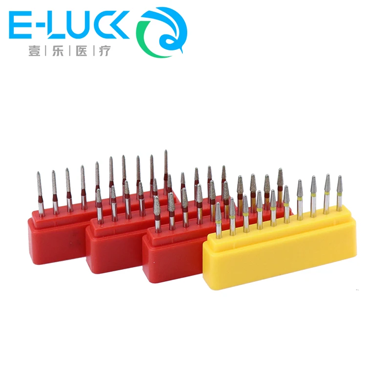 10Boxs TC/CR Series Dental Diamond Burs FG 1.6mm Dentist Polishing And Grinding Teeth Tools  For High Speed Handpieces