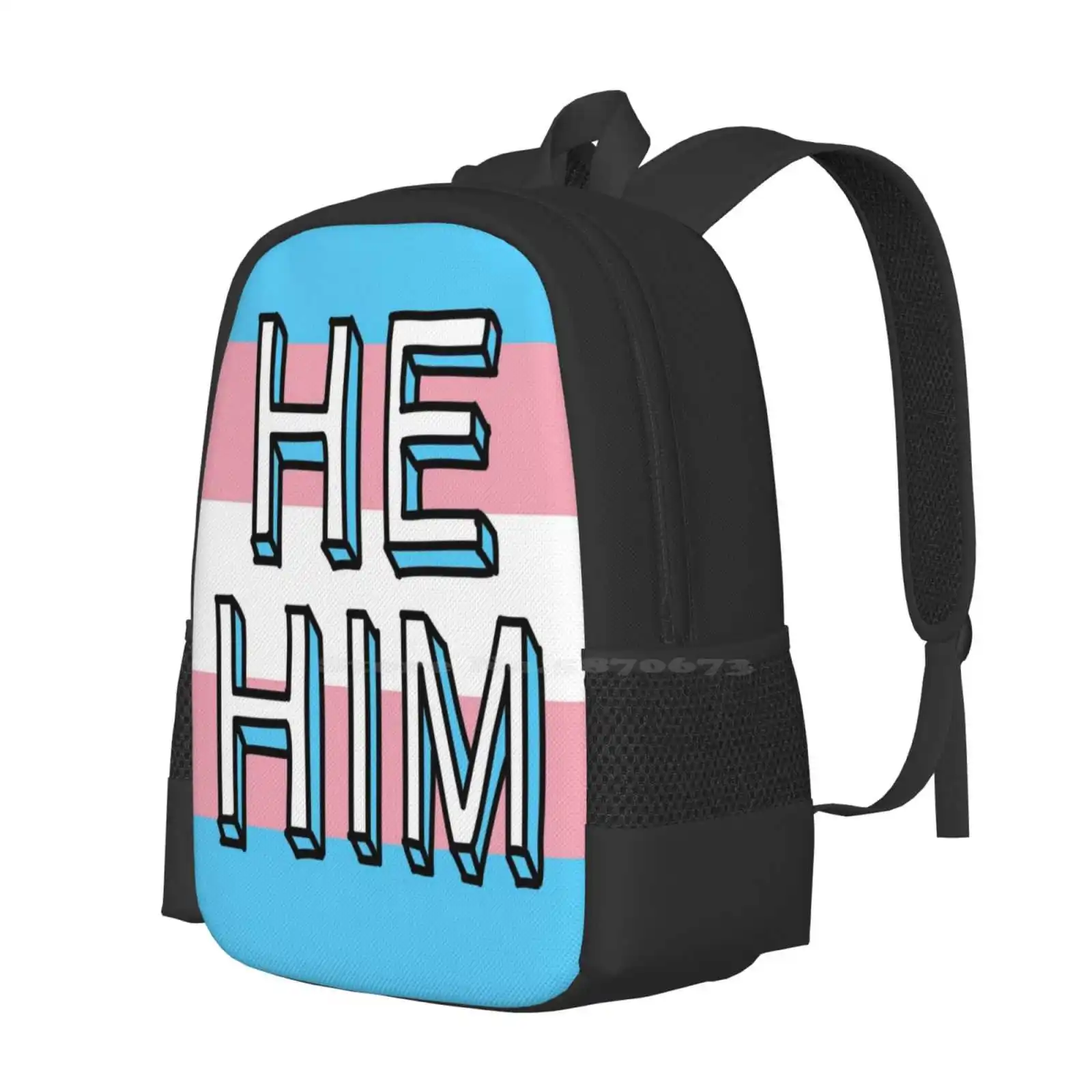 حقيبة ظهر He / Him للرجال والنساء والفتيات المراهقات He Him Pronouns Lgbt Pride #2
