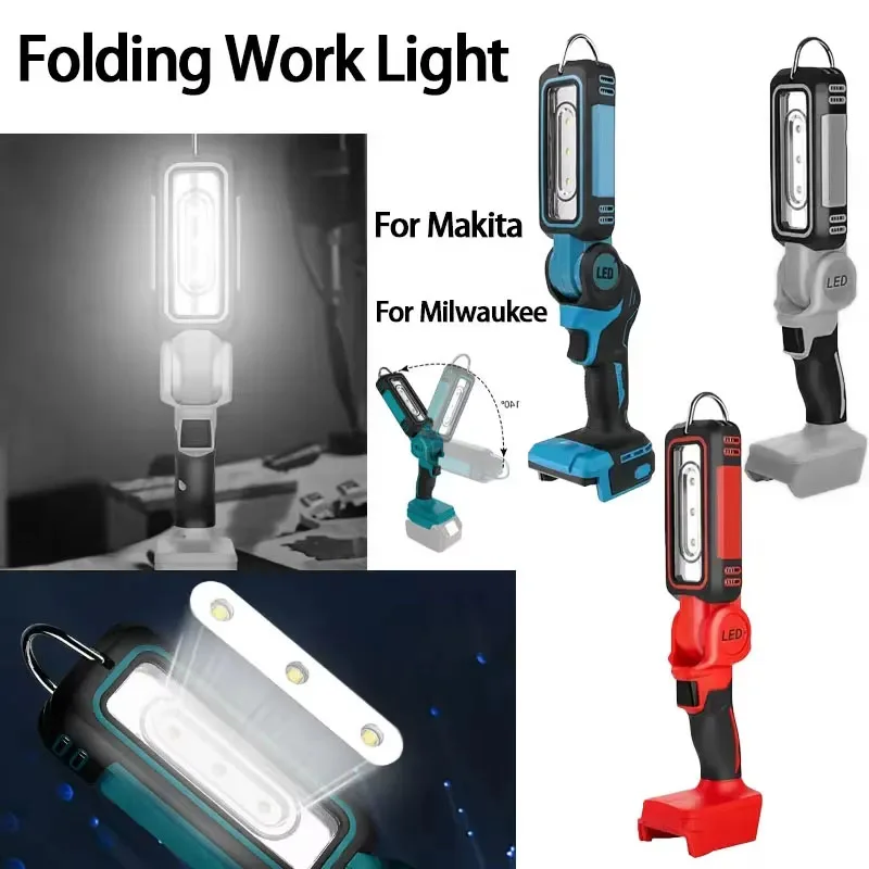Cordless LED Work Light For Dewalt/Makita/Milwaukee18V 20V Battery ﻿300W Multifunctional flashlight Emergency lighting fixtures