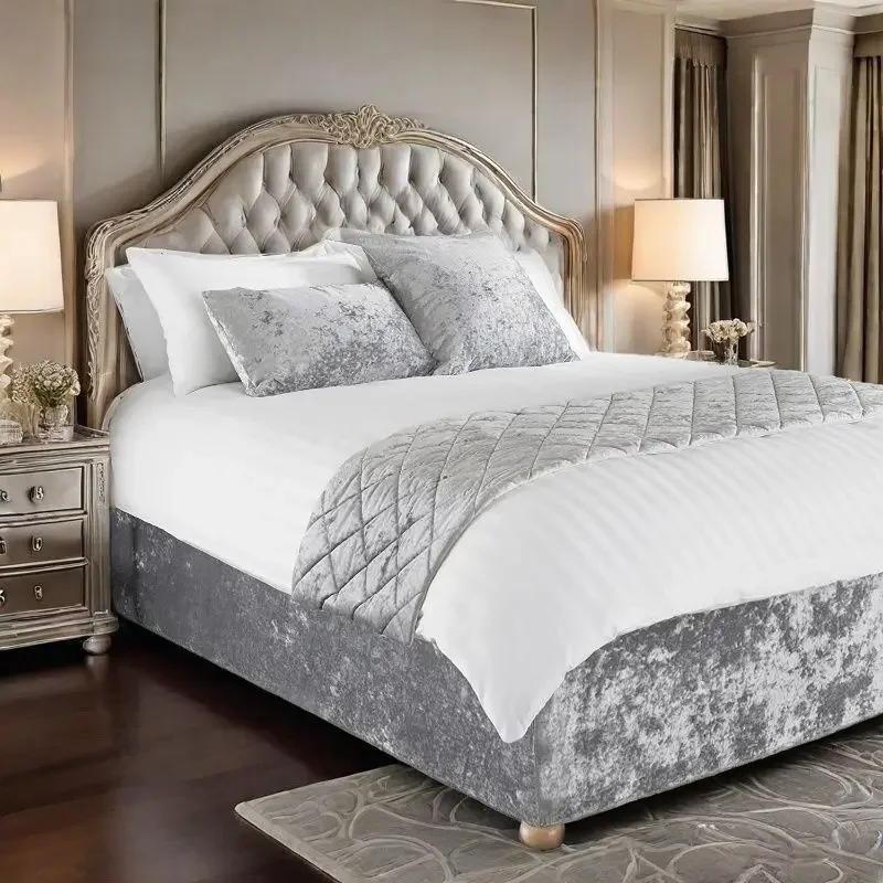 

Дробленый бархат, основание кровати Divan, чехол для балдахина с эластичными ремнями и трех сторонней ткани (без платформы), юбка-кровать