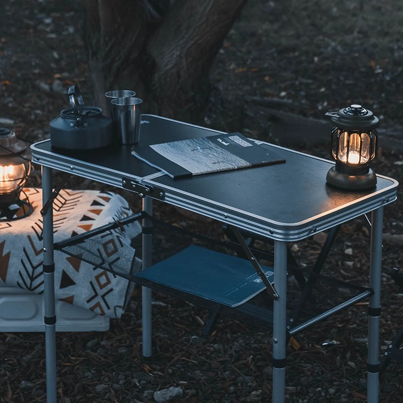 

Складной стол для кемпинга на открытом воздухе, портативный стол из алюминиевого сплава с регулируемой высотой, дорожный автомобильный стол, стол для пляжной рыбалки, барбекю
